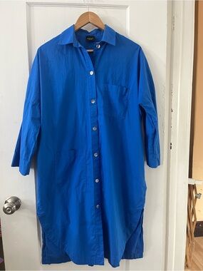 Bitte Kai Rand Blue Oversized Shirt Dress Size 1 Dessin 221-2226